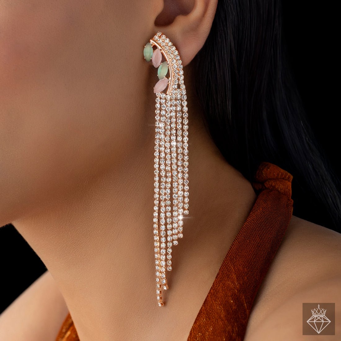 EYRA Earrings Anti-Tarnish Crystal Danglers