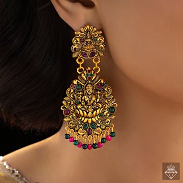EYRA Earrings Anti-Tarnish Goddess Lakshmi Danglers