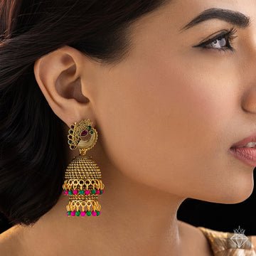 EYRA Earrings Anti-Tarnish Layered Jhumka Danglers