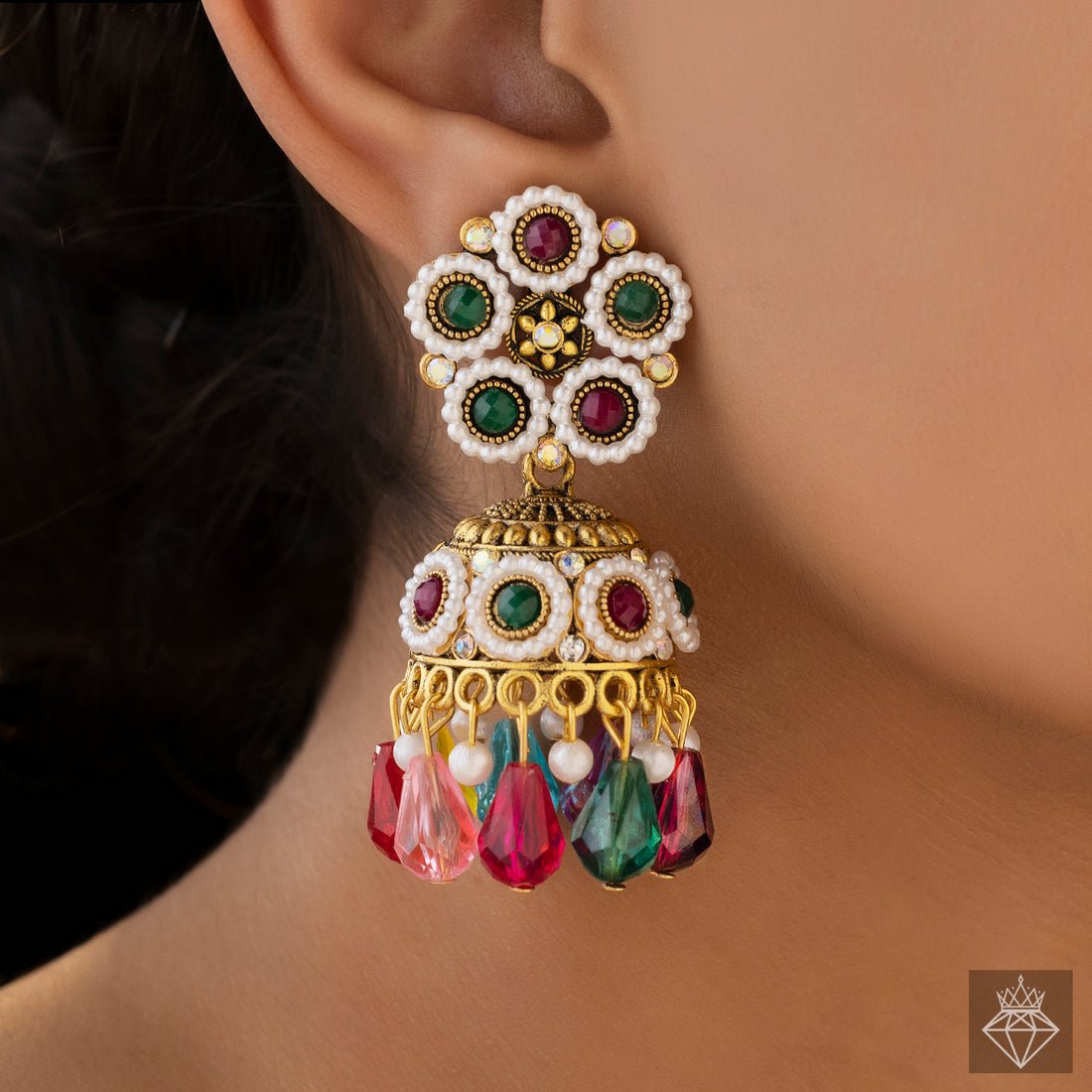 EYRA Earrings Anti-Tarnish Ethnic Jhumki Danglers