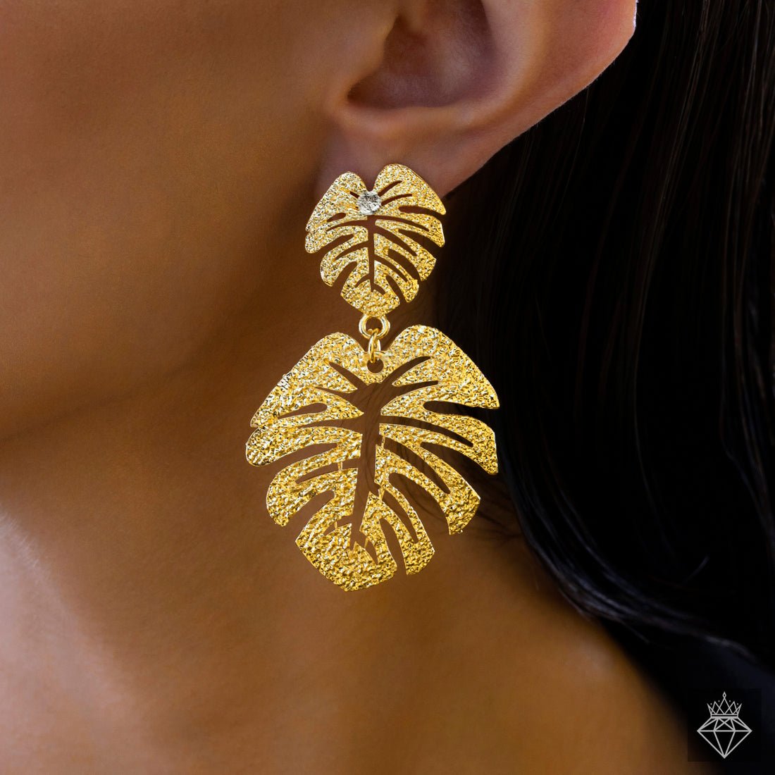 EYRA Earrings Anti-Tarnish Golden Palm Leaf Dangler
