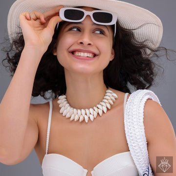 EYRA Necklace Chic Dual-Layered Cowrie Shell Collar
