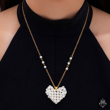 EYRA Necklace Anti-Tarnish Pearl Heart