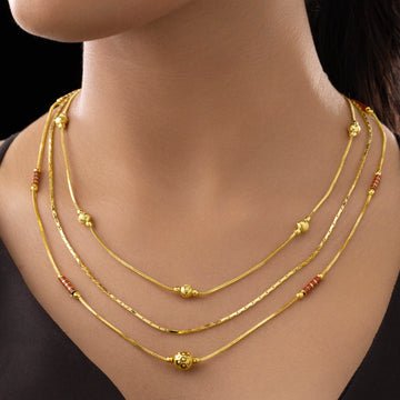 EYRA Necklace Anti-Tarnish Triple-Layer Gold-Plated Chain
