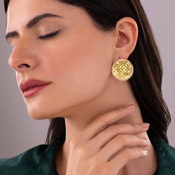 EYRA Earrings Anti-Tarnish Premium Brass Statement Studs
