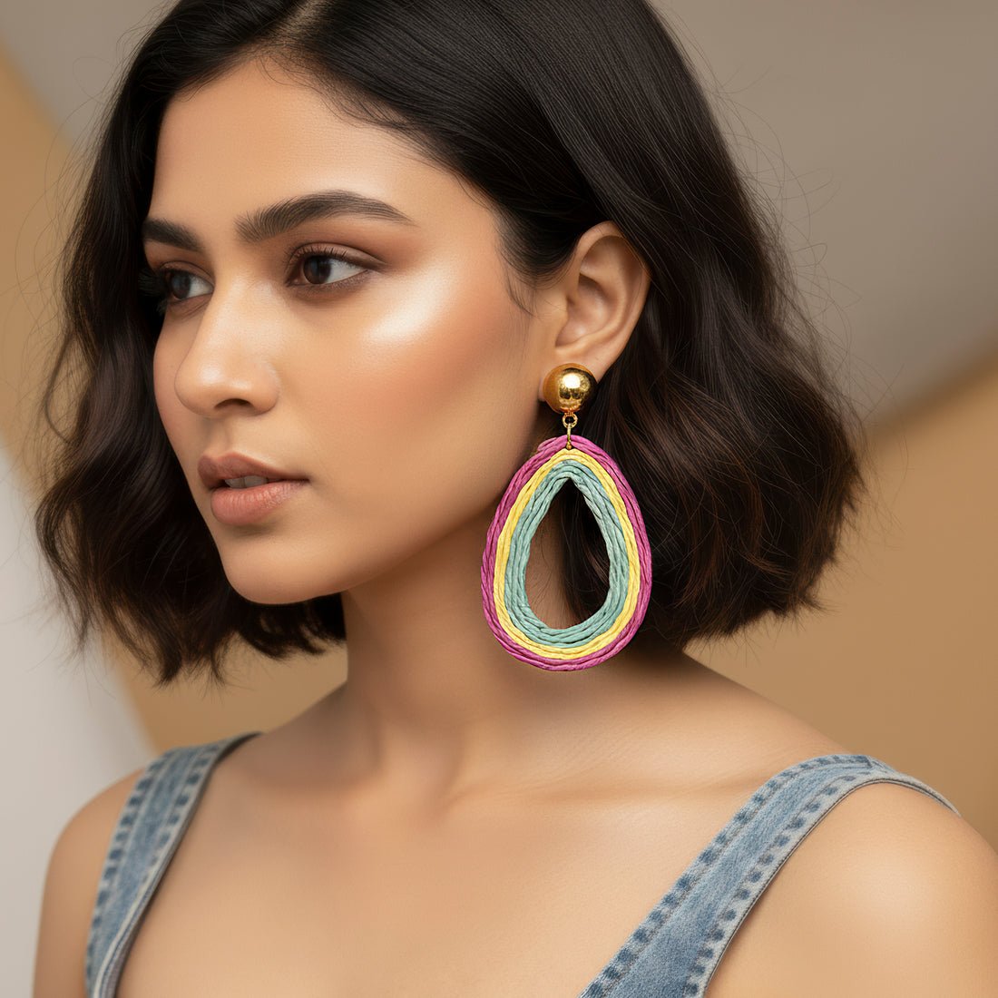 EYRA Earrings Multicoloured Premium Quality Raffia Danglers