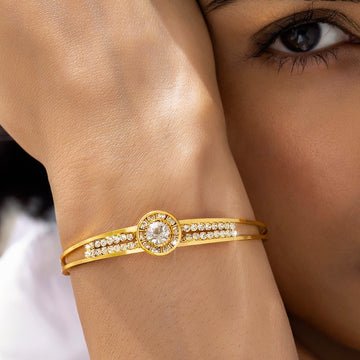 EYRA Bracelet Anti-Tarnish Crystals Bangle  (Adjustable Size)
