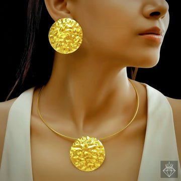 EYRA Necklace Anti-Tarnish Gold Plated Set With Earrings
