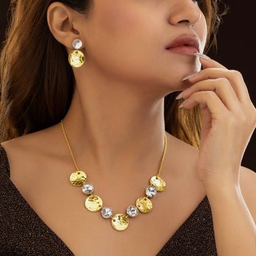 EYRA Necklace Anti-Tarnish Crystal Set With Earrings
