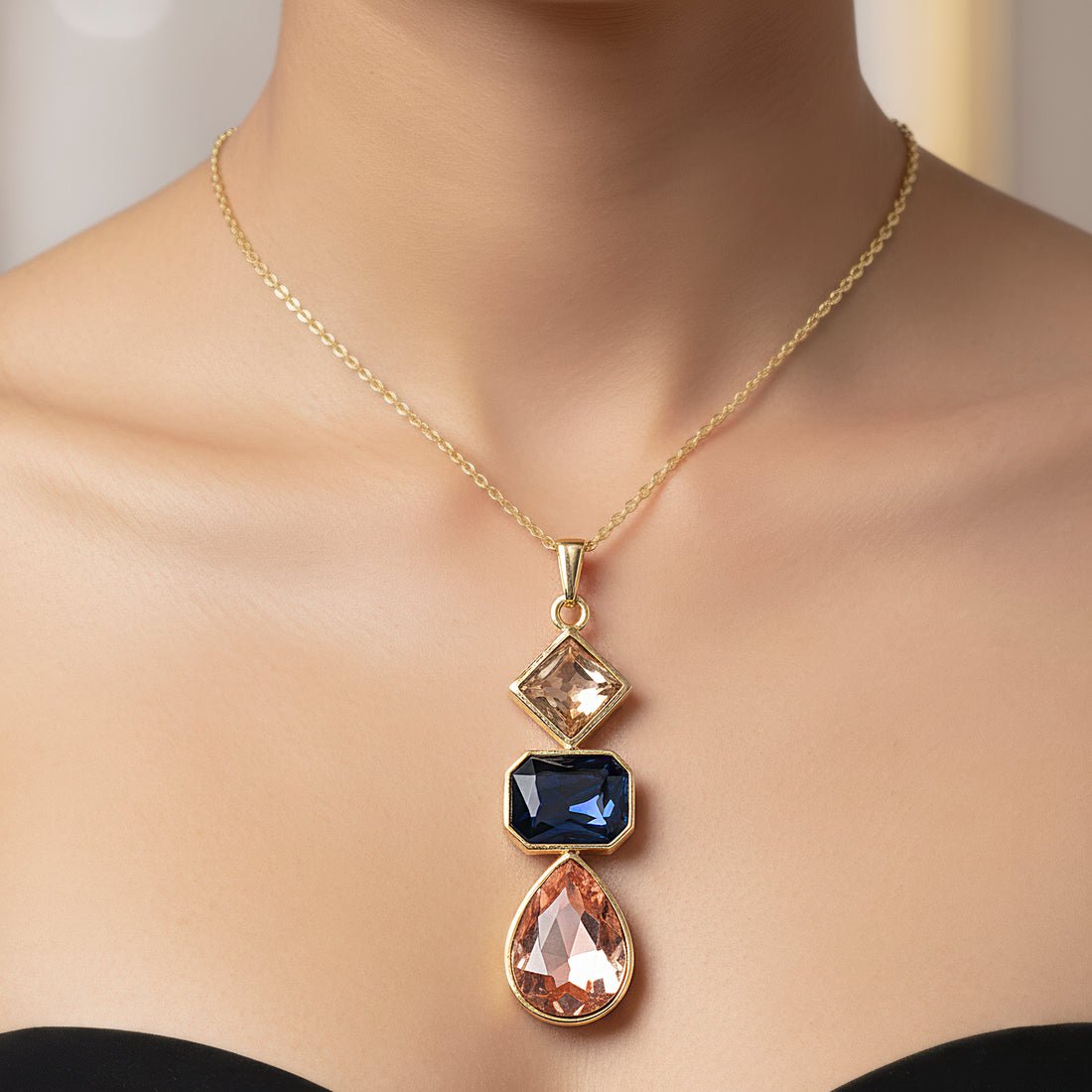 EYRA Necklace Anti-Tarnish Pendant Set with Earrings