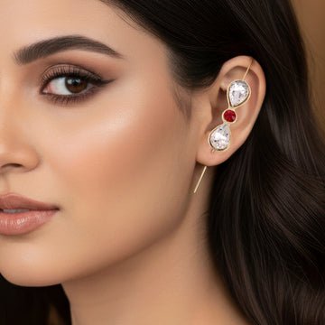 EYRA Earrings Anti-Tarnish Hook-Needle Crystal in Infinity Pattern