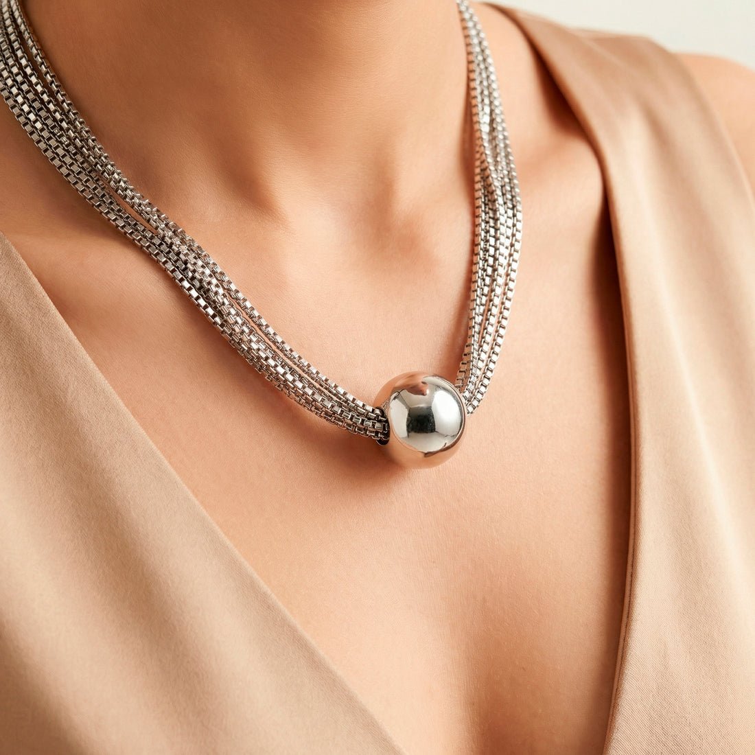 EYRA Necklace Anti-Tarnish Box Chain Set with Earrings