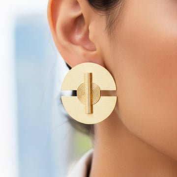 EYRA Earrings Anti-Tarnish Semi-Circle Geometric Studs