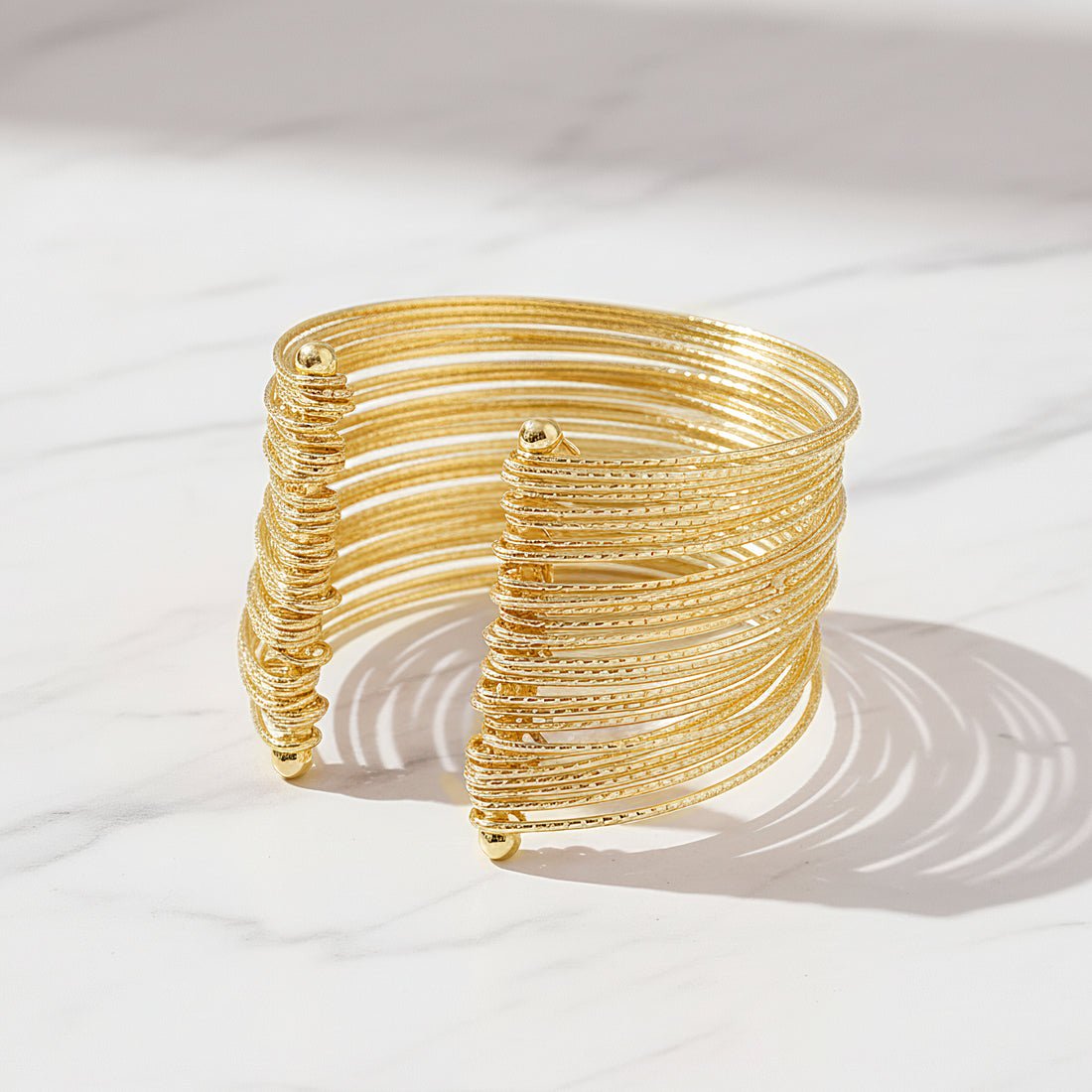 EYRA Bracelet Anti-Tarnish Gold Plated Multilayer Bangle (Adjustable Size)