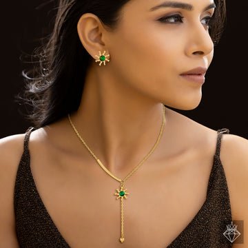 EYRA Necklace Anti-Tarnish Golden Set With Earrings