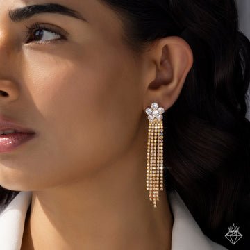 EYRA Earrings Anti-Tarnish Crystal Flower Danglers