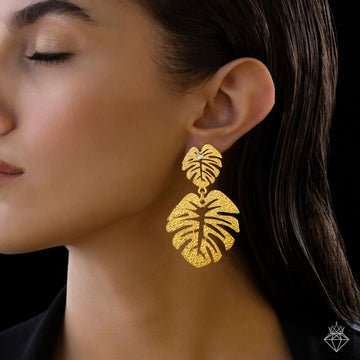EYRA Earrings Anti-Tarnish Golden Palm Leaf Dangler