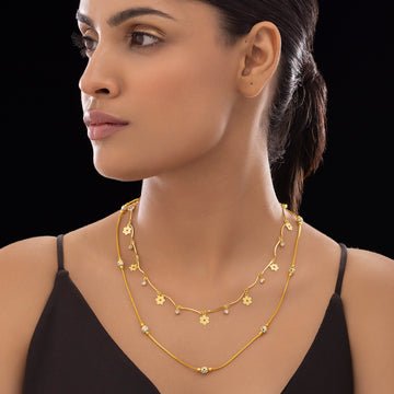 EYRA Necklace Anti-Tarnish Double-Layer Golden Chain