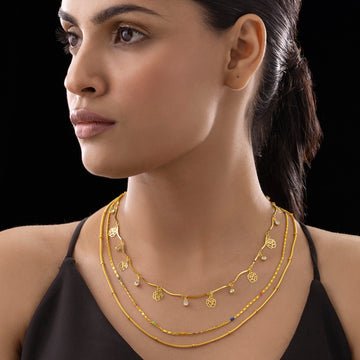 EYRA Necklace  Anti-Tarnish Triple-Layer Golden Chain