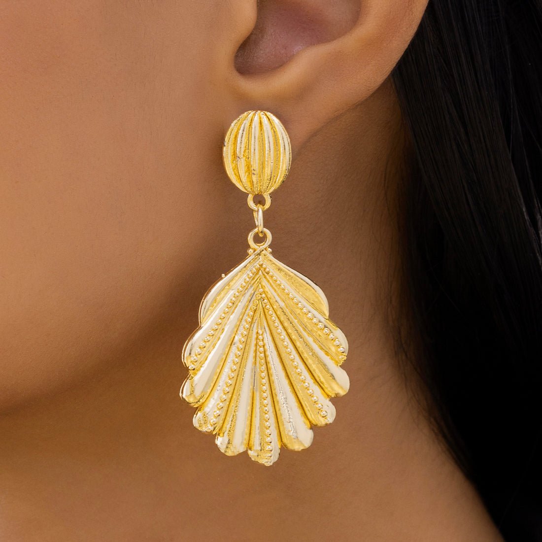 EYRA Earrings Anti-Tarnish Palm Leaf Danglers