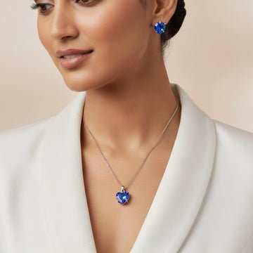 EYRA Necklace Anti-Tarnish Solitaire Set With Earrings