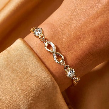 EYRA Bracelet Anti-Tarnish Infinity & Crystal Chain