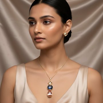 EYRA Necklace Anti-Tarnish Pendant Set with Earrings