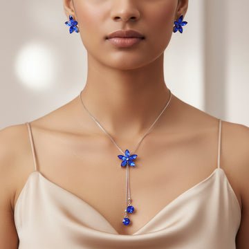 EYRA Necklace Anti-Tarnish Flower Set with Earrings