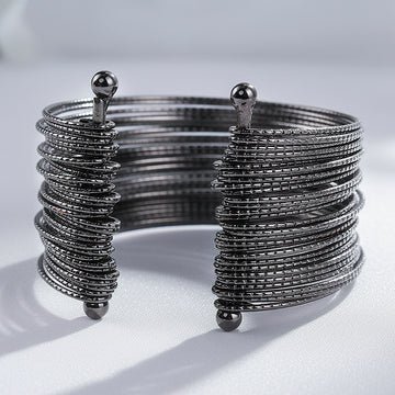 EYRA Bracelet  Anti-Tarnish Gunmetal Multilayer Bangle (Adjustable Size)