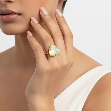 EYRA Ring Anti-Tarnish Lemon Yellow Trillion Stone