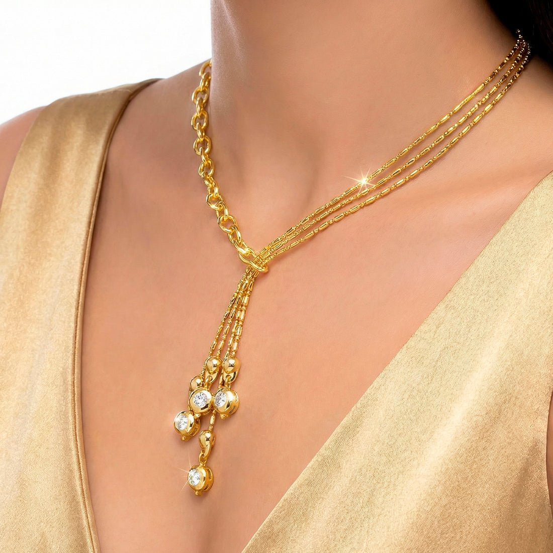 EYRA Necklace Anti-Tarnish High Fashion Crystal Set With Earrings