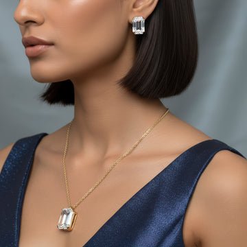 EYRA Necklace Anti-Tarnish Royal Crystal Pendant Set