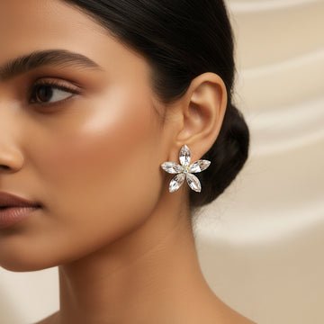 EYRA Earrings Anti-Tarnish Crystal Flower Studs