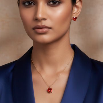 EYRA Necklace Anti-Tarnish Solitaire Set With Earrings